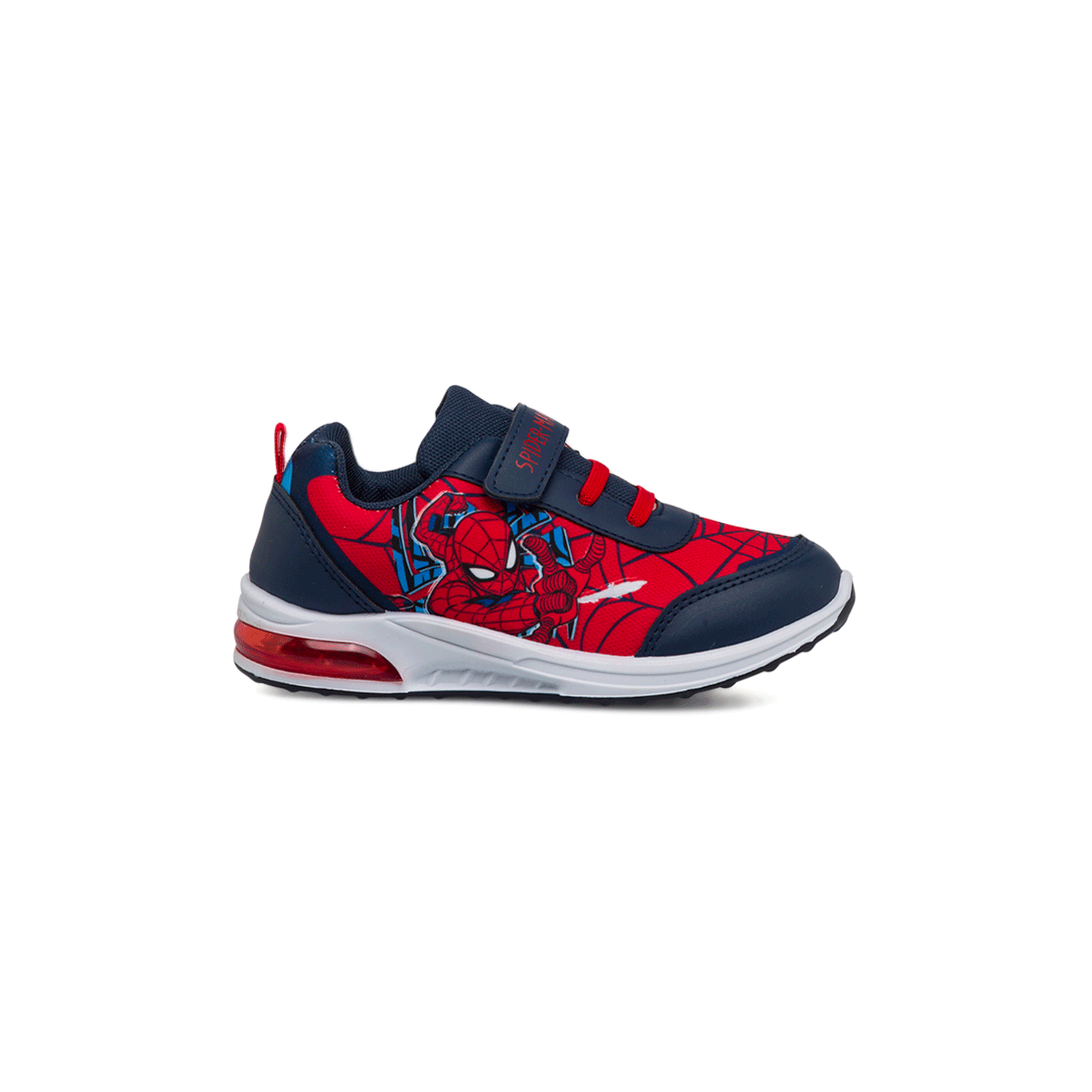 Sneakers primi passi blu e rosse da bambino con luci nella suola e logo Spiderman, Scarpe Primi passi, SKU s333500105, Immagine 0